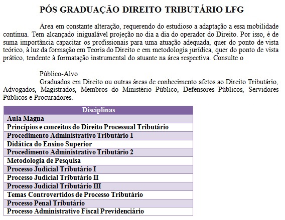 Rateio POS GRADUAÇÃO - Direito Tributário L-F-G 2014/2015 4